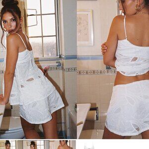 Princess Polly Blossome Embroidered Set White